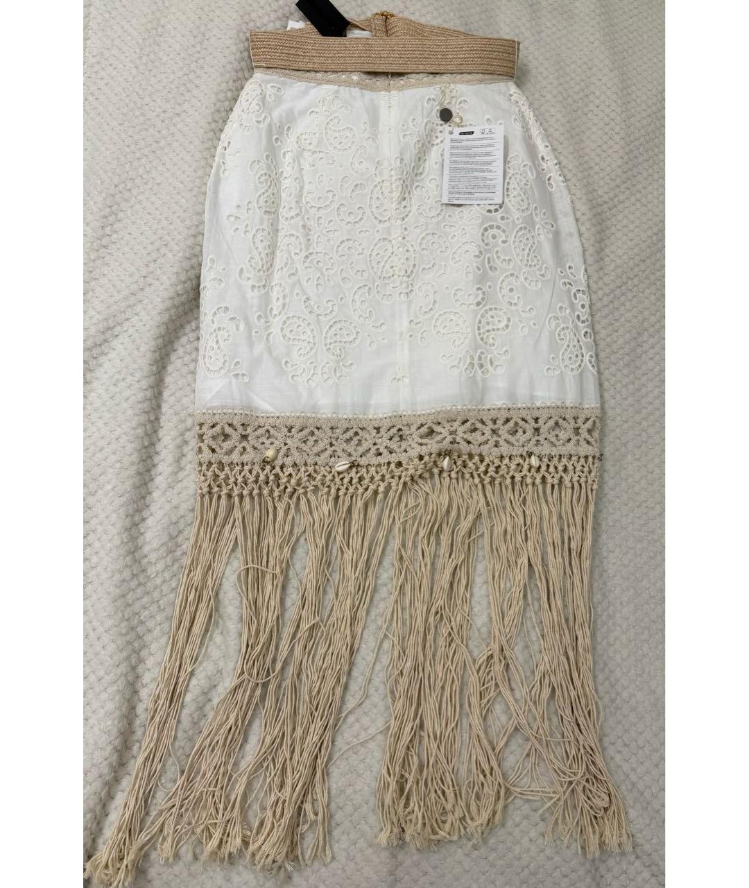 ZIMMERMANN Белая хлопковая юбка миди, фото 6