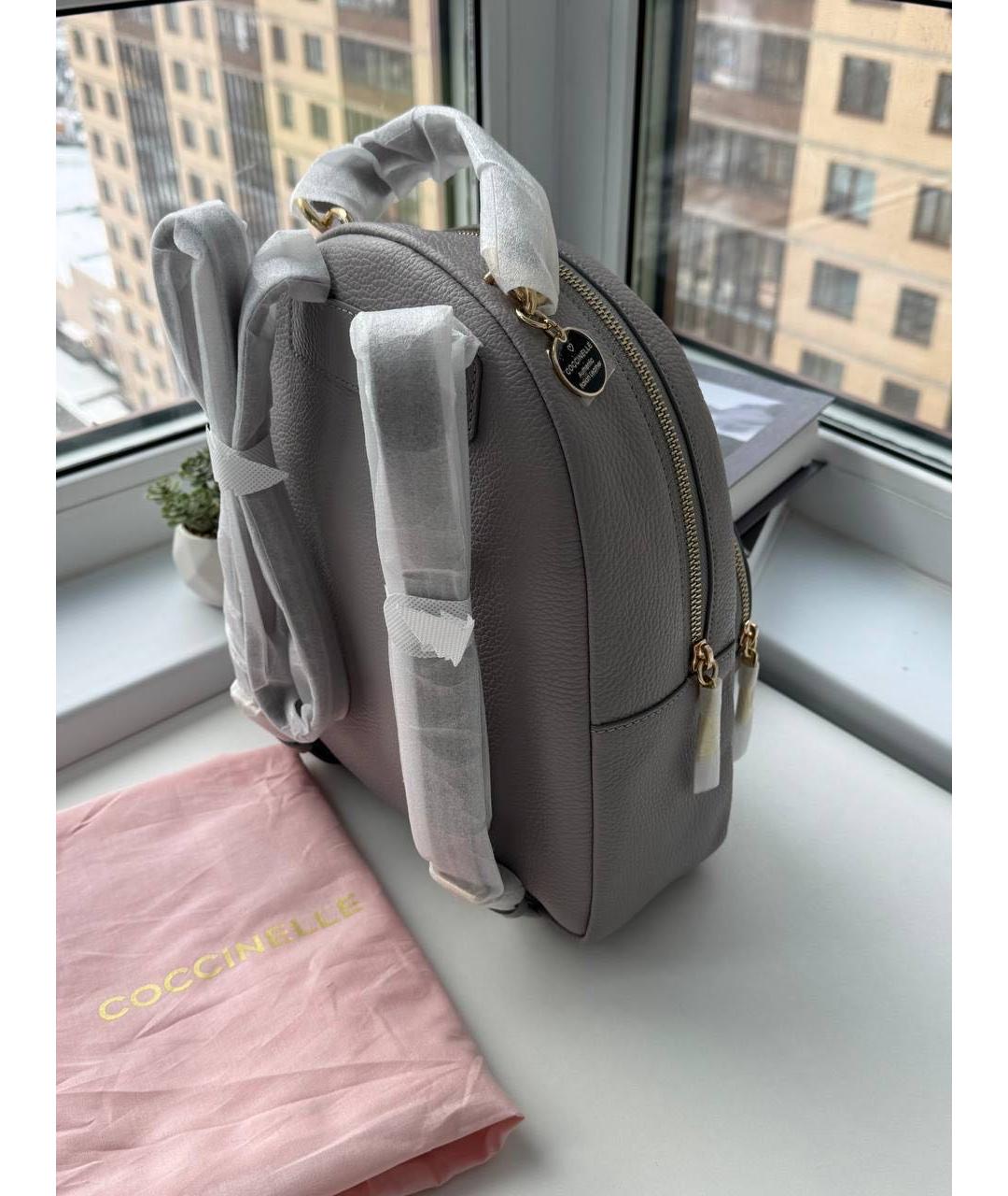 COCCINELLE Серый кожаный рюкзак, фото 3