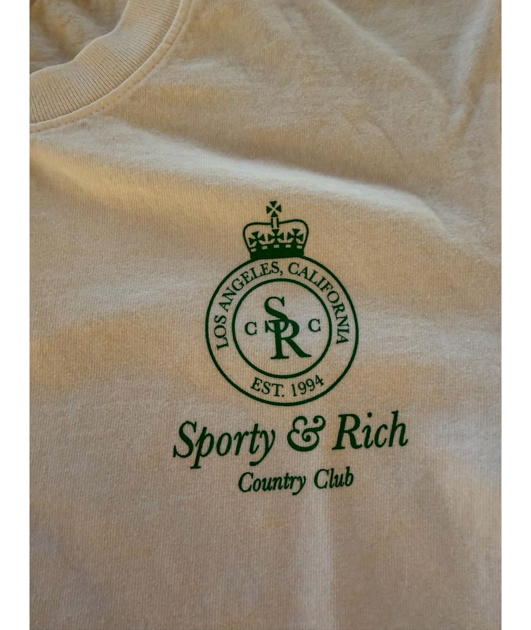 SPORTY AND RICH Белая хлопковая футболка, фото 3