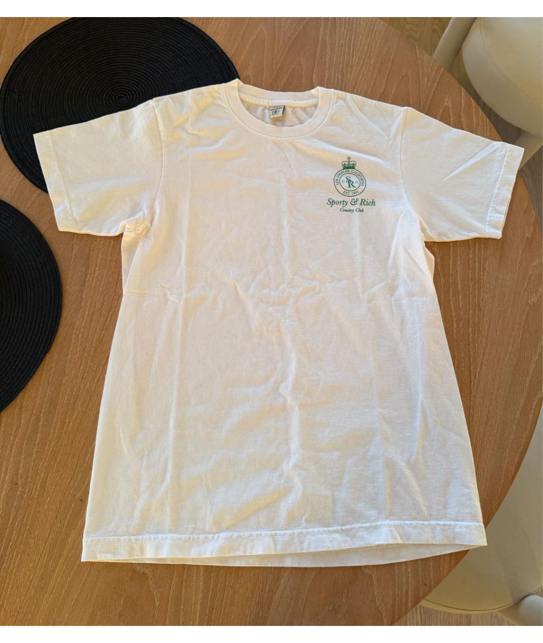 SPORTY AND RICH Белая хлопковая футболка, фото 8