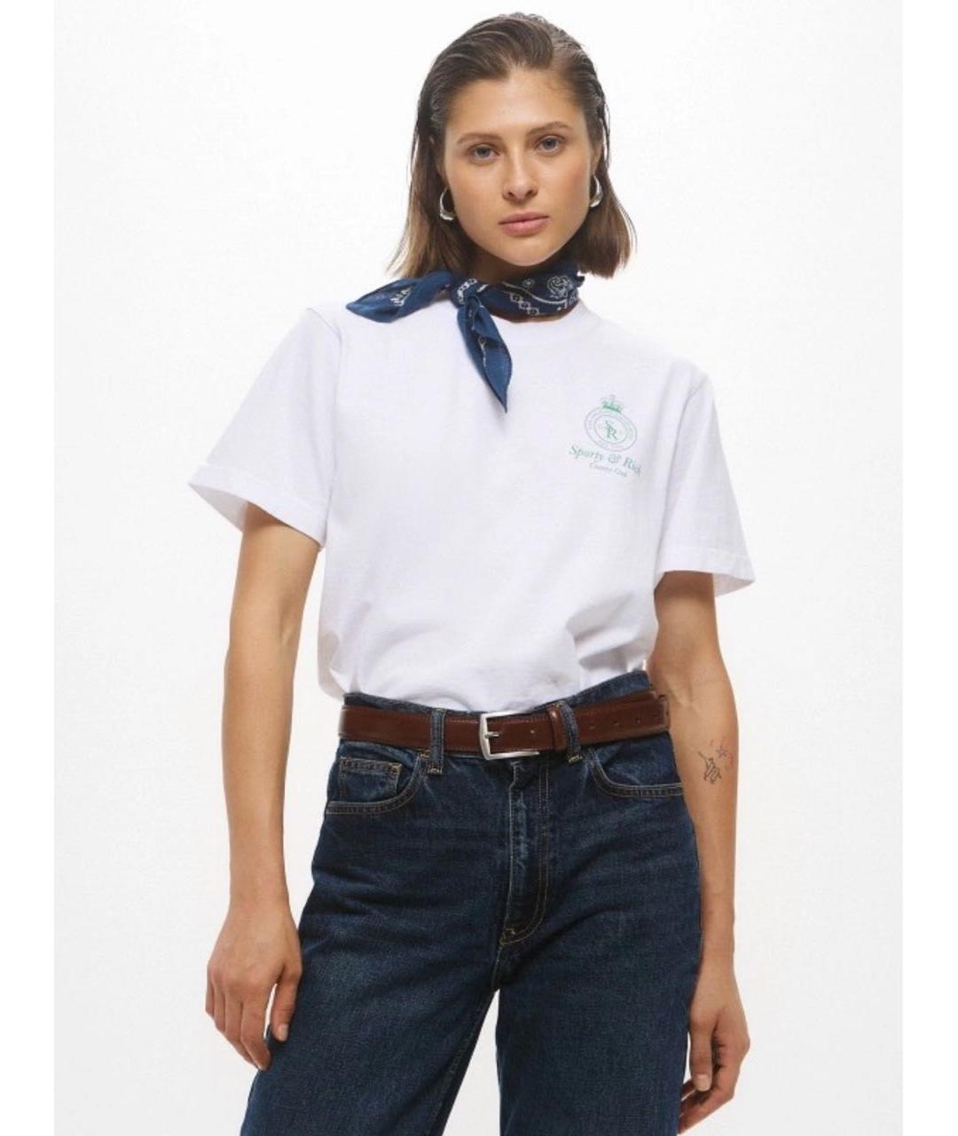 SPORTY AND RICH Белая хлопковая футболка, фото 6