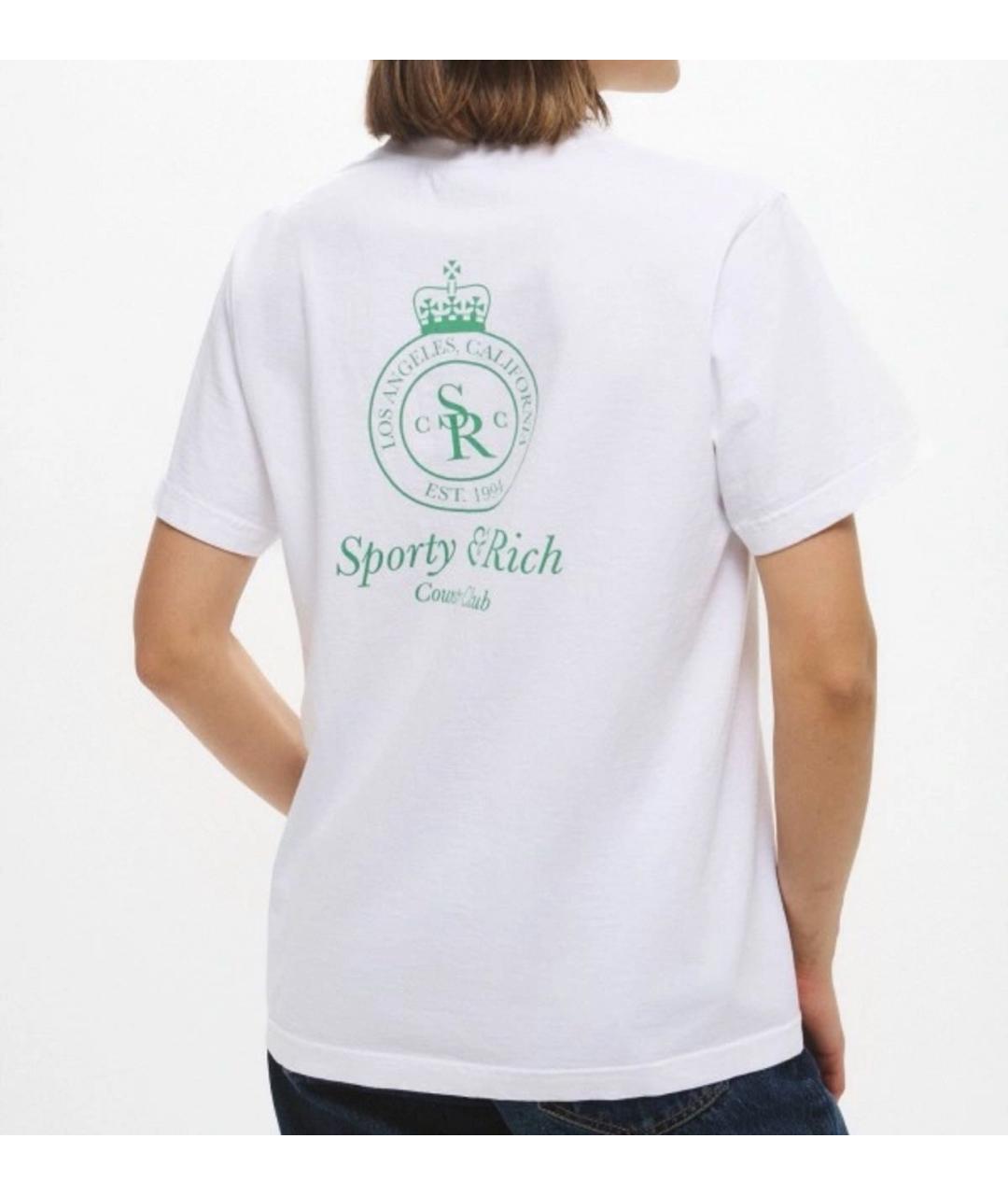 SPORTY AND RICH Белая хлопковая футболка, фото 7