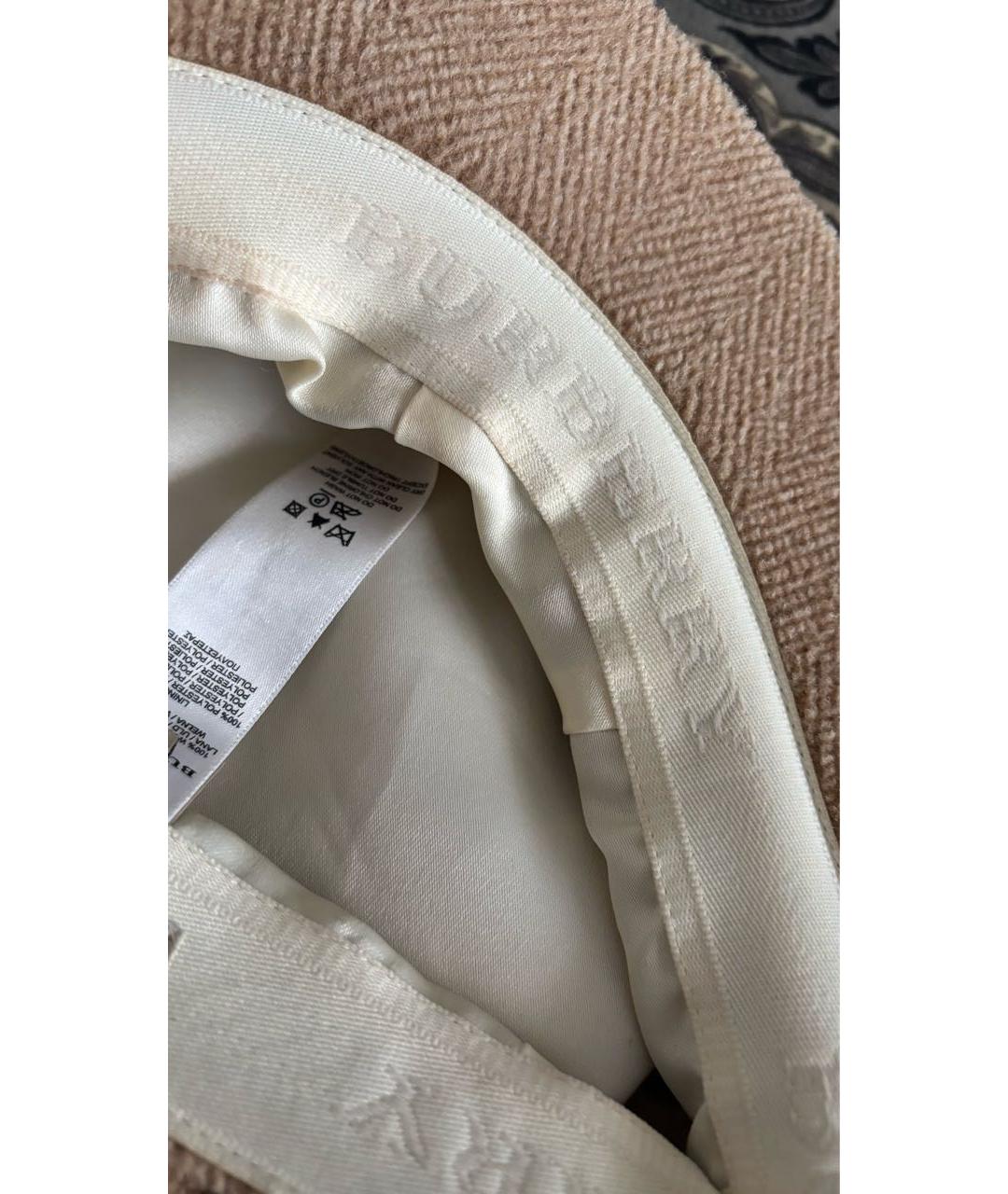 BURBERRY Бежевая шерстяная кепка, фото 2