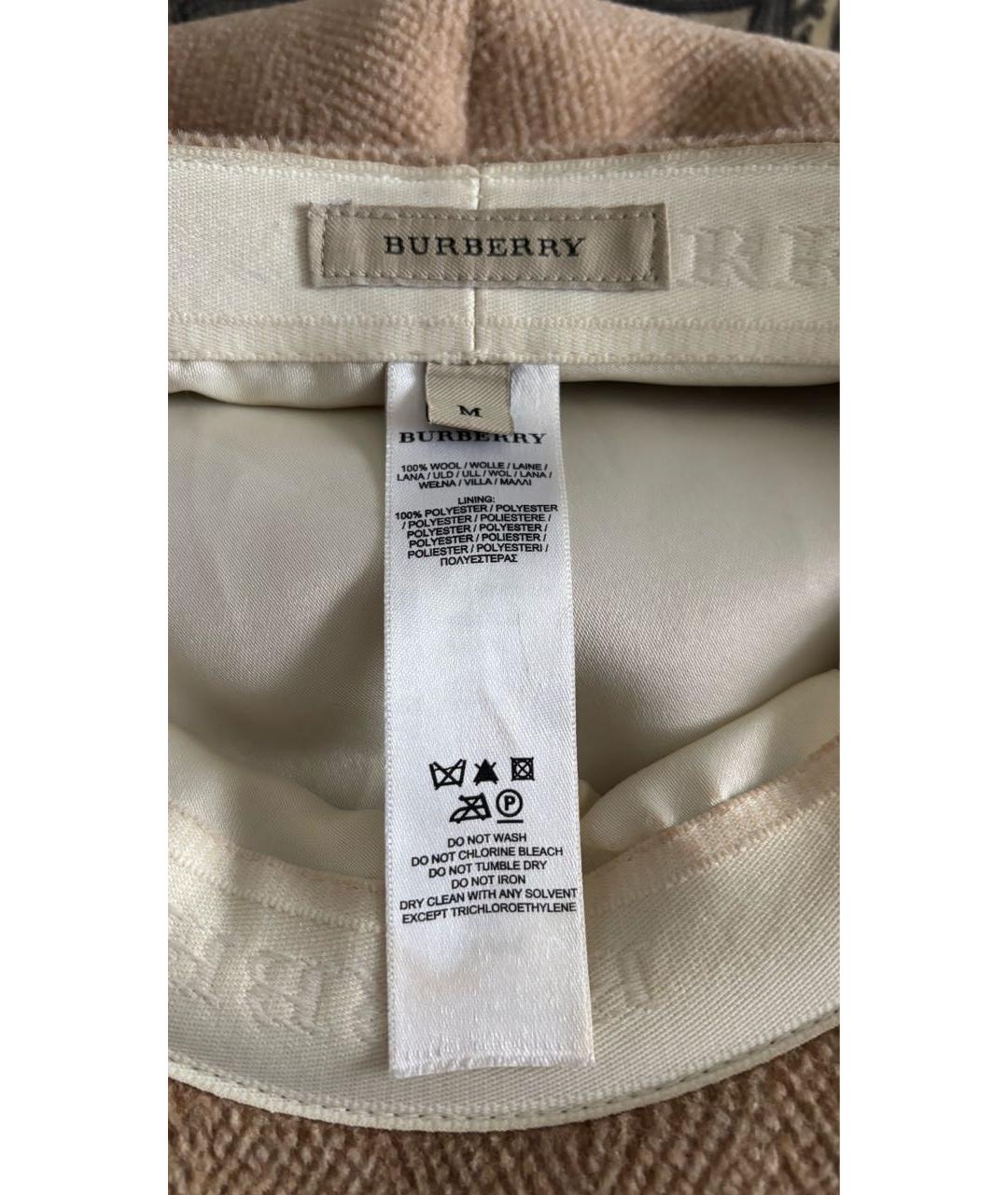 BURBERRY Бежевая шерстяная кепка, фото 3