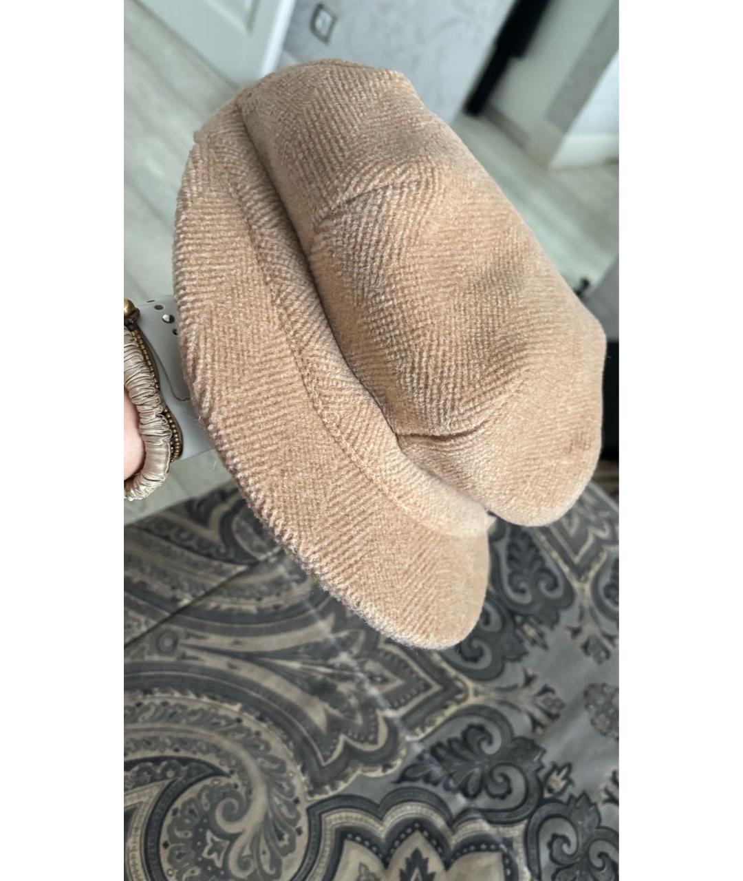 BURBERRY Бежевая шерстяная кепка, фото 7