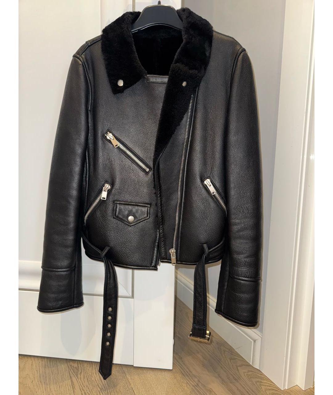 SAINT LAURENT Черная кожаная дубленка, фото 9