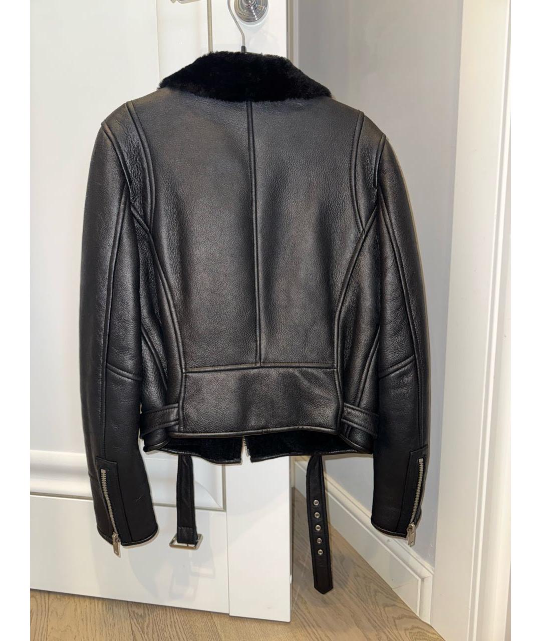 SAINT LAURENT Черная кожаная дубленка, фото 2