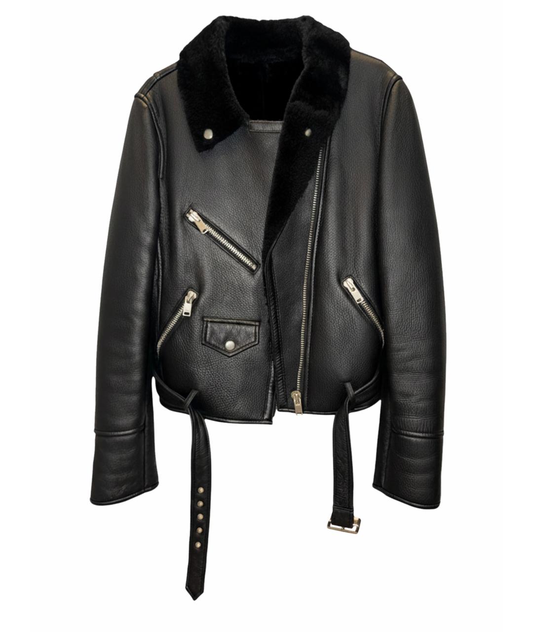 SAINT LAURENT Черная кожаная дубленка, фото 1