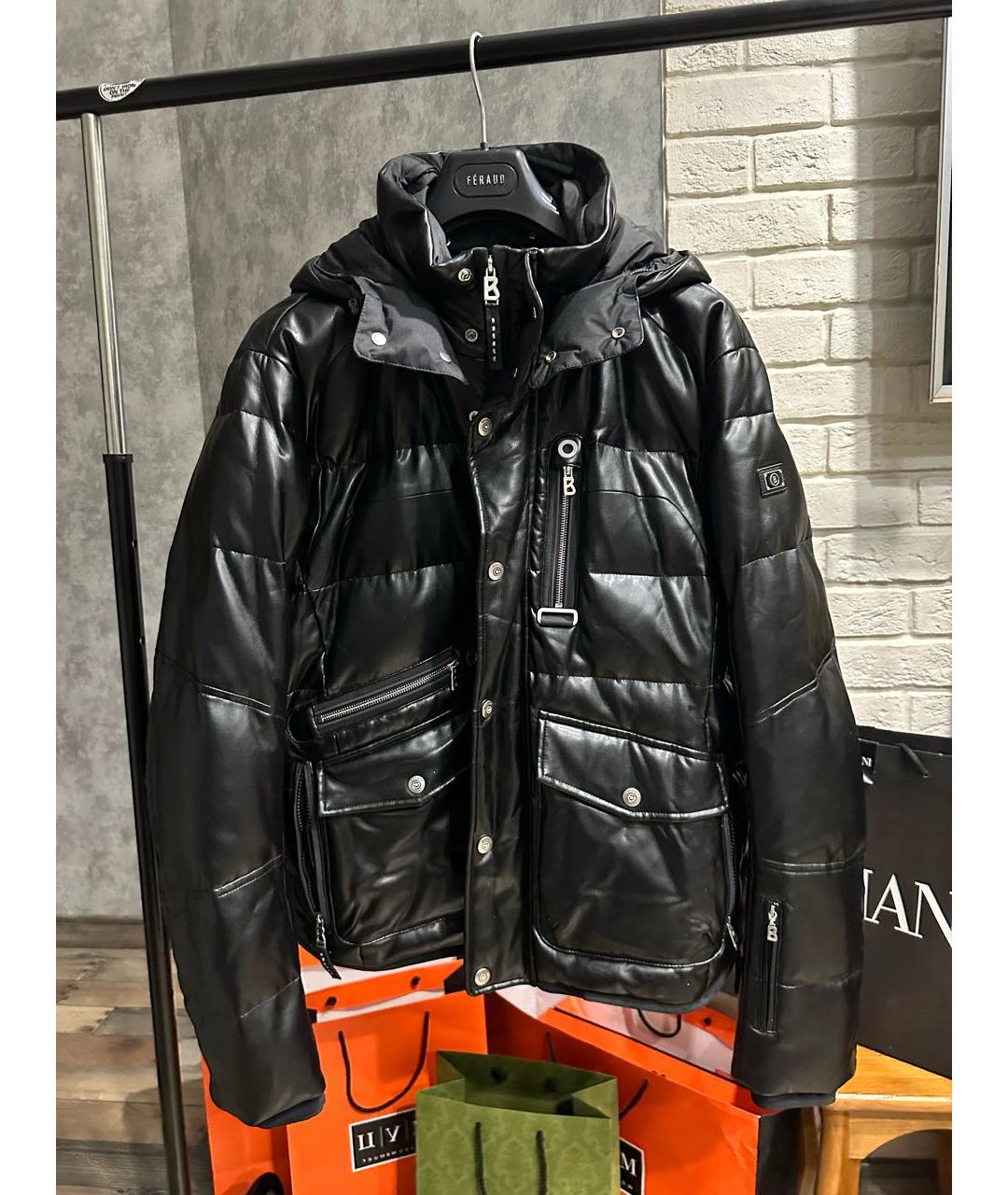 BOGNER Черный кожаный пуховик, фото 9