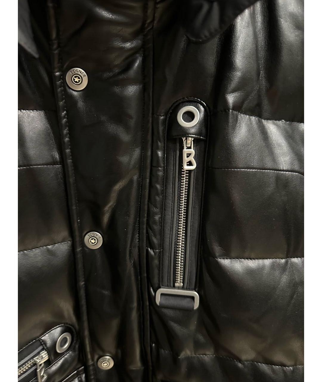 BOGNER Черный кожаный пуховик, фото 6