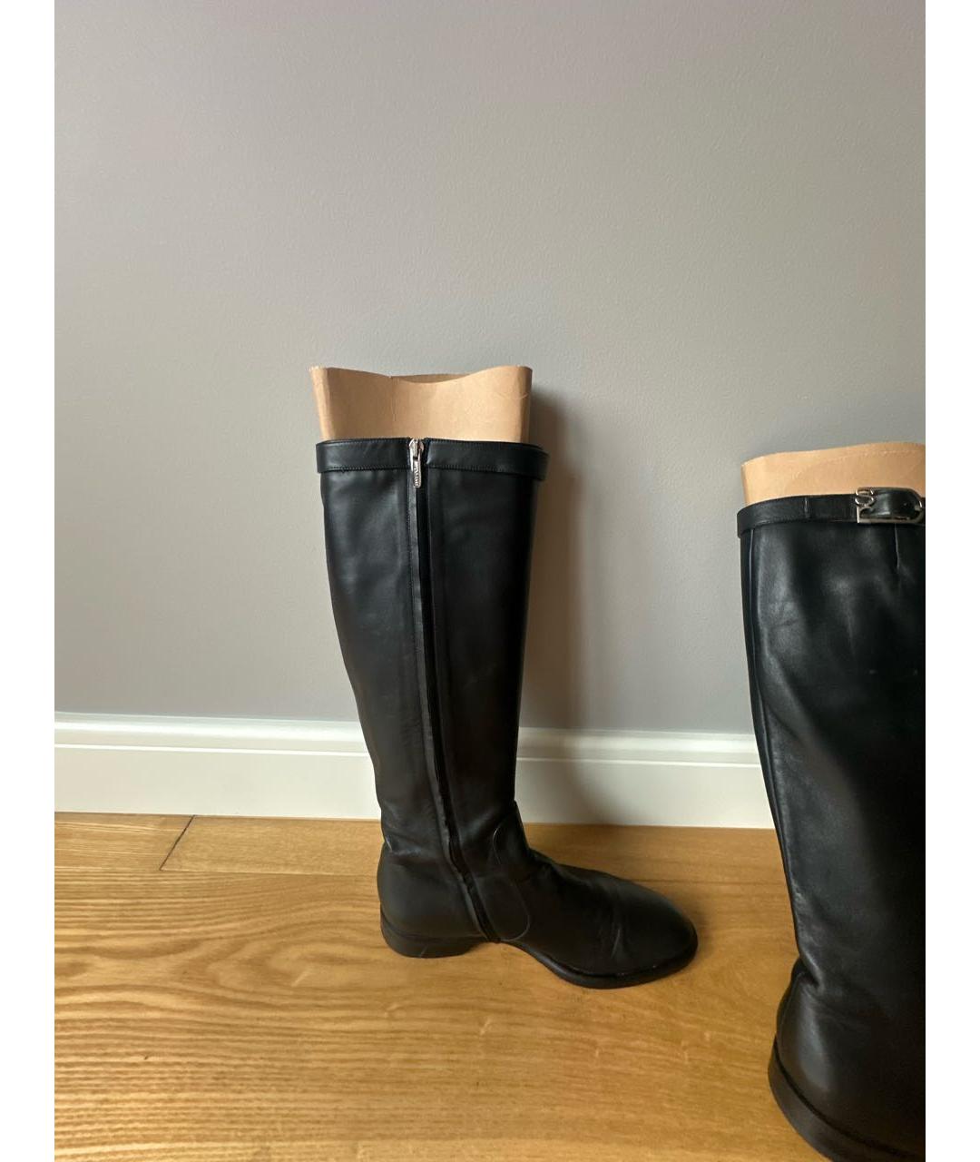SERGIO ROSSI Черные кожаные сапоги, фото 8