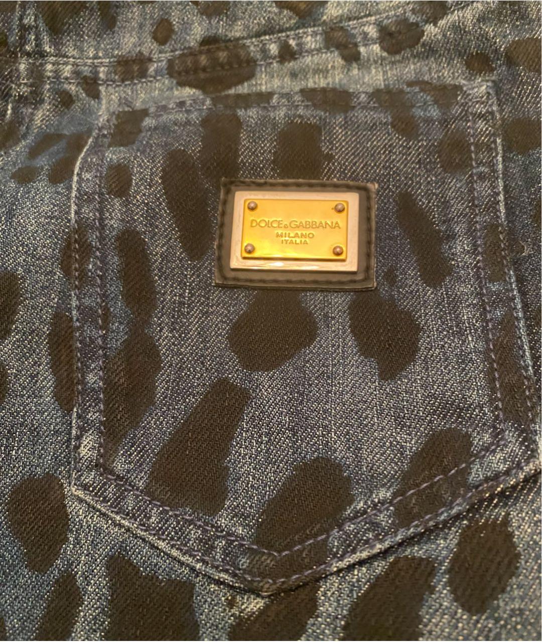 DOLCE&GABBANA Синяя деним юбка мини, фото 4