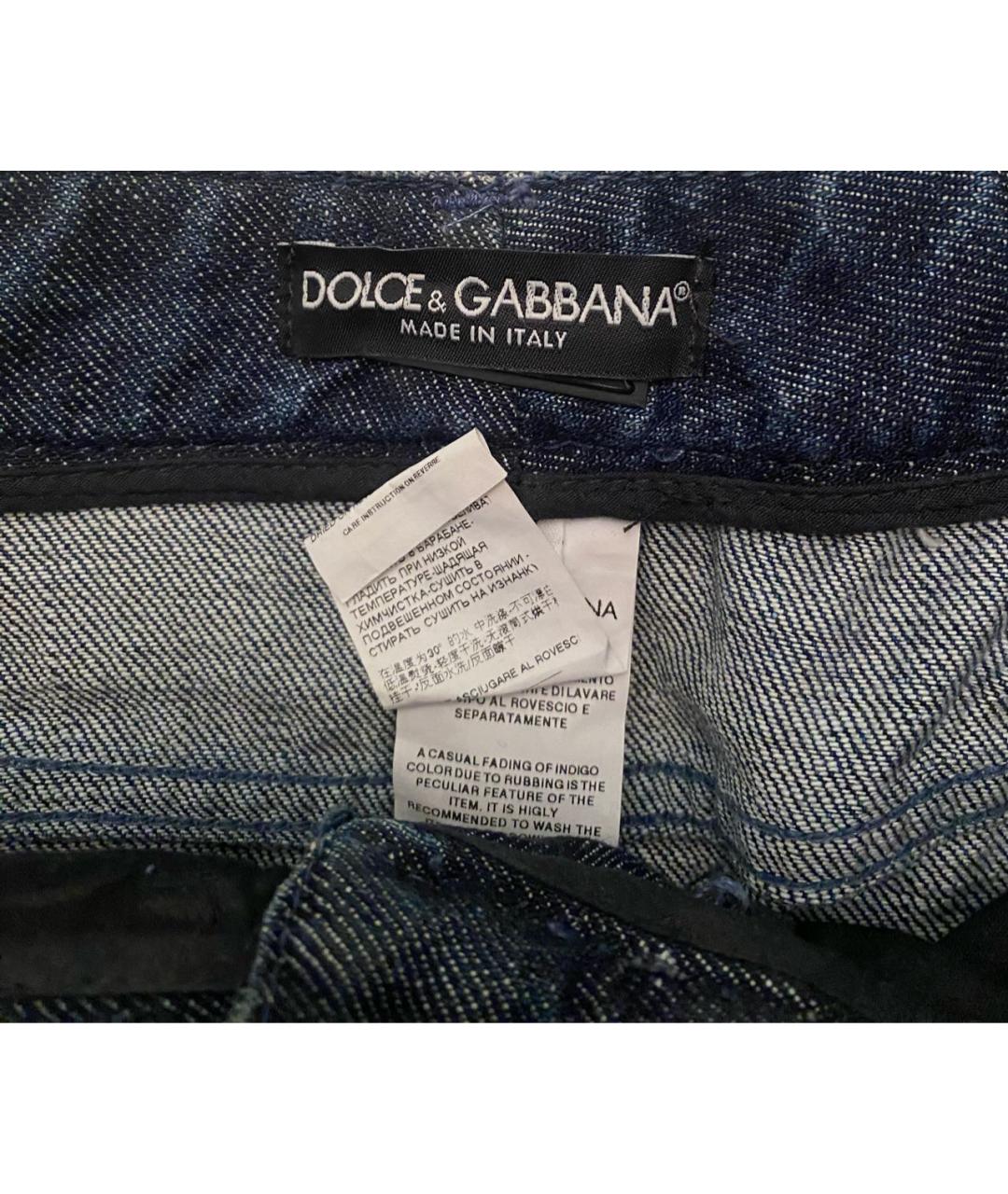 DOLCE&GABBANA Синяя деним юбка мини, фото 6