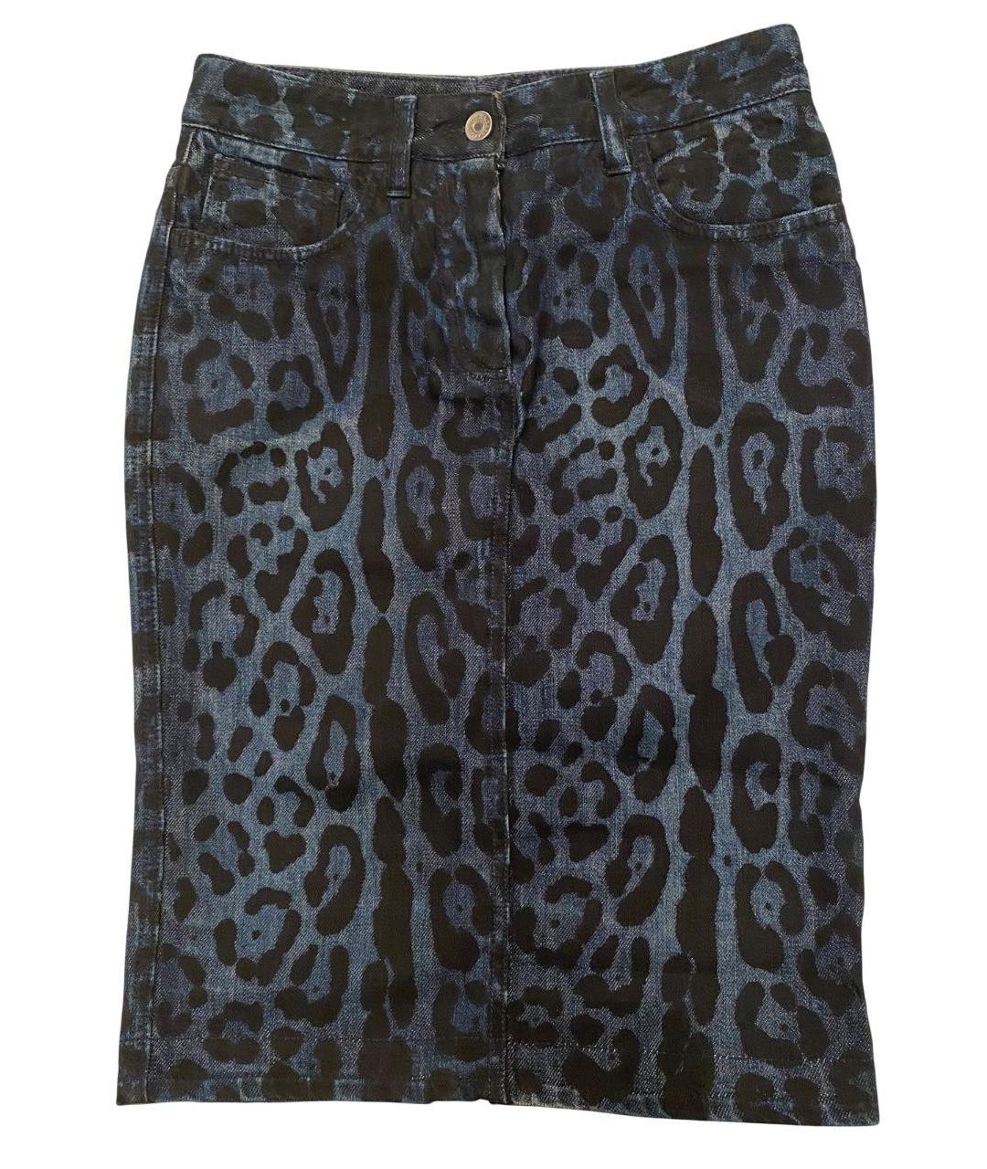 DOLCE&GABBANA Синяя деним юбка мини, фото 9