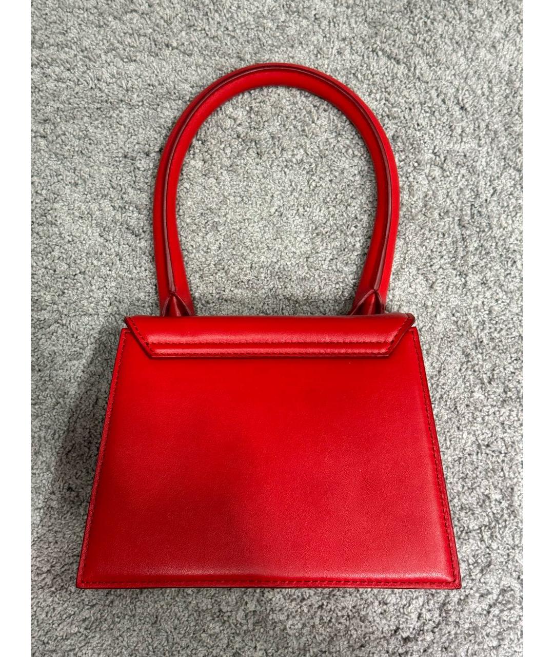 JACQUEMUS Красная кожаная сумка с короткими ручками, фото 2