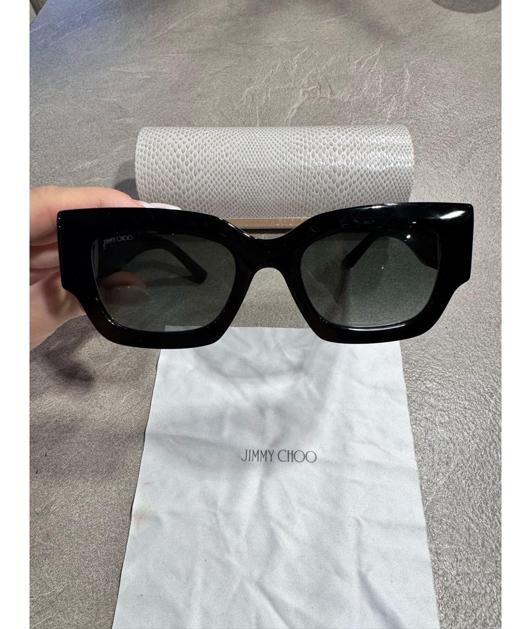 JIMMY CHOO Черные пластиковые солнцезащитные очки, фото 5