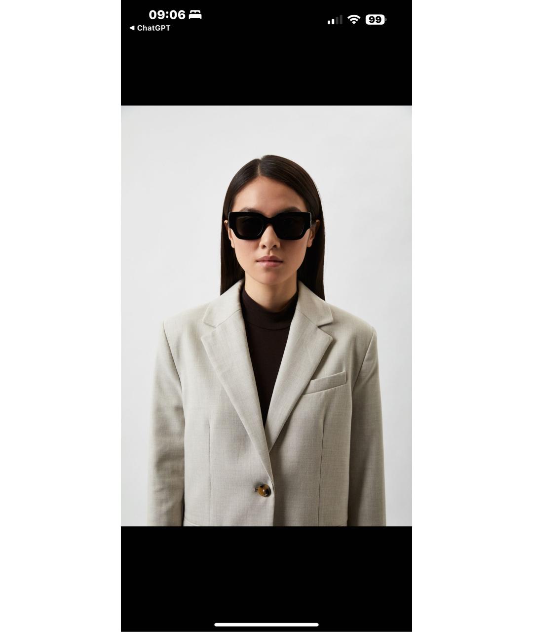 JIMMY CHOO Черные пластиковые солнцезащитные очки, фото 6