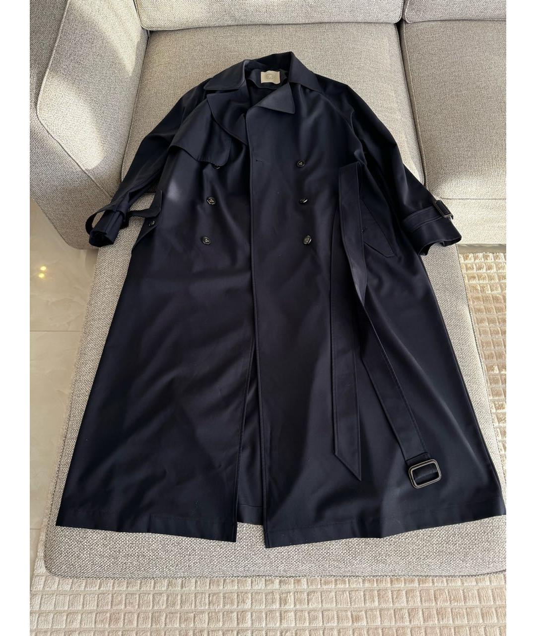 12 STOREEZ Темно-синий шерстяной тренч/плащ, фото 4