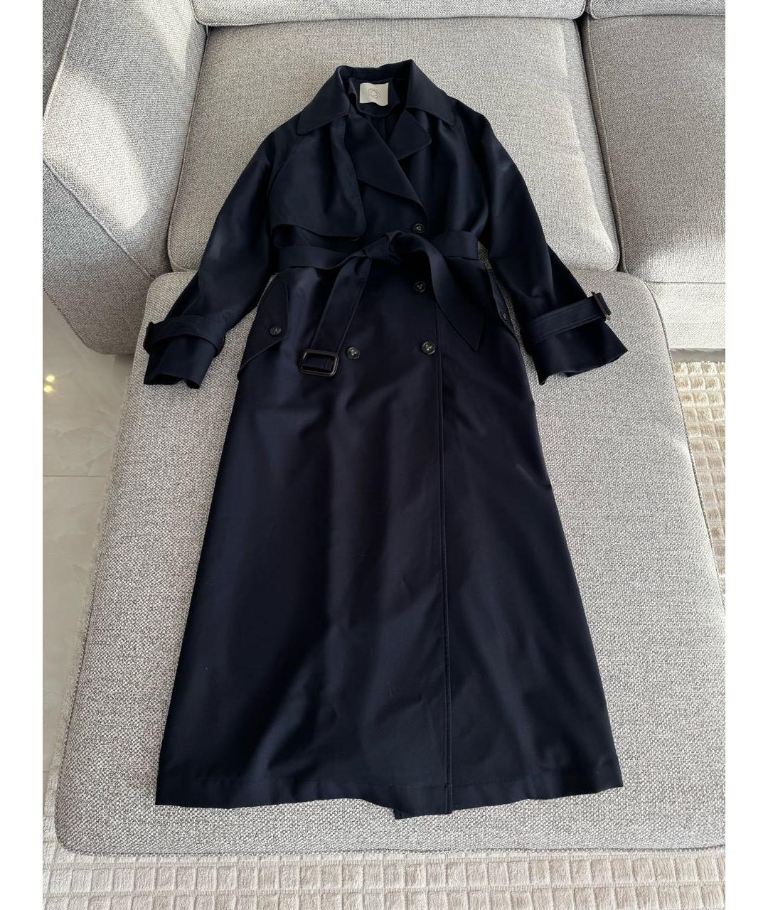 12 STOREEZ Темно-синий шерстяной тренч/плащ, фото 6