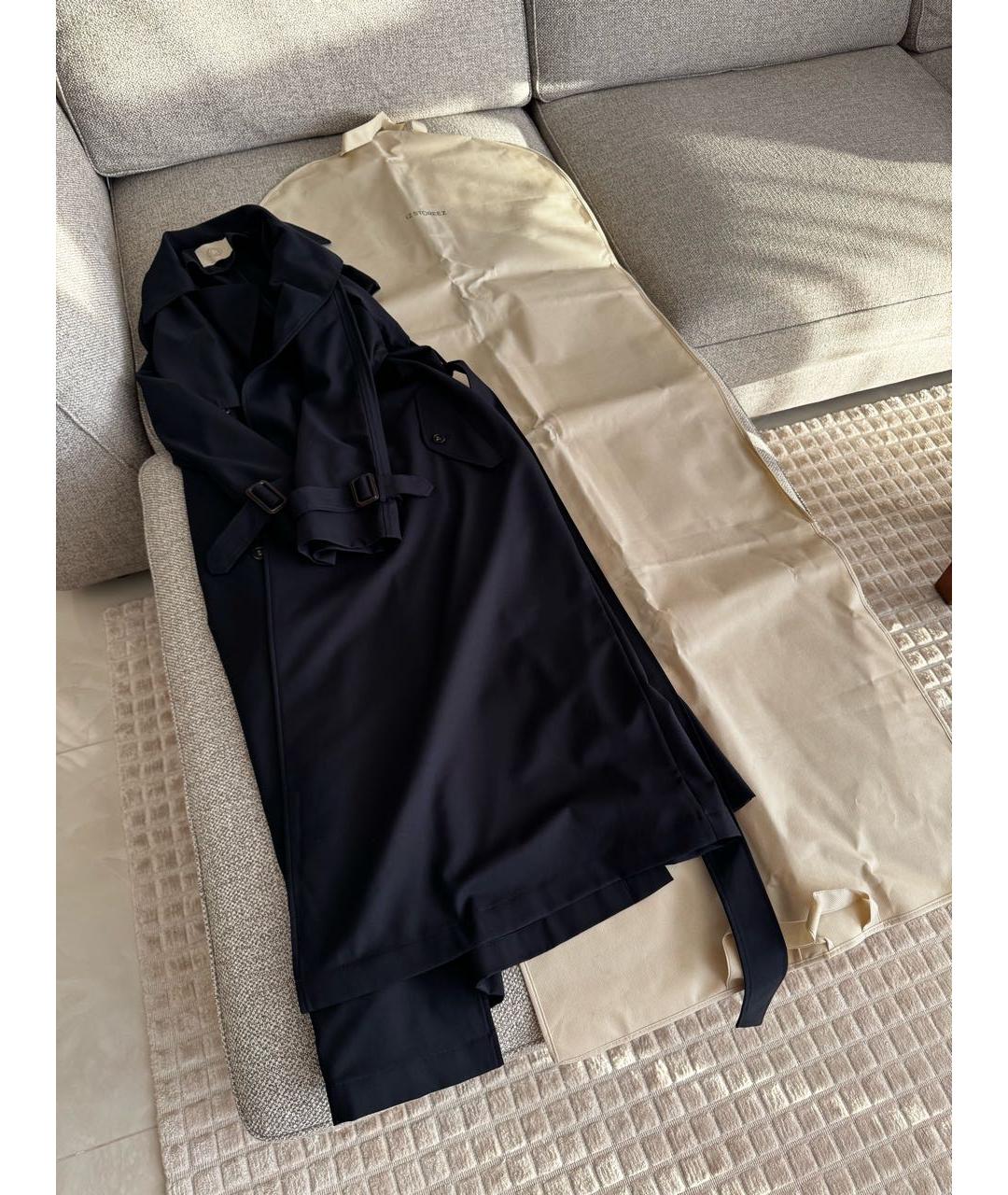 12 STOREEZ Темно-синий шерстяной тренч/плащ, фото 5