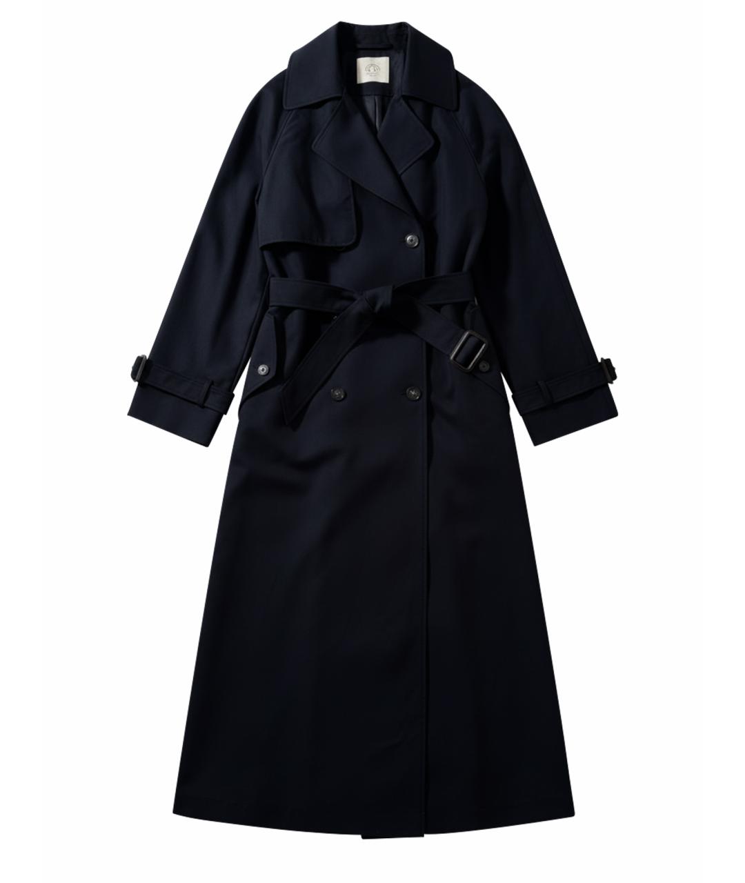 12 STOREEZ Темно-синий шерстяной тренч/плащ, фото 1