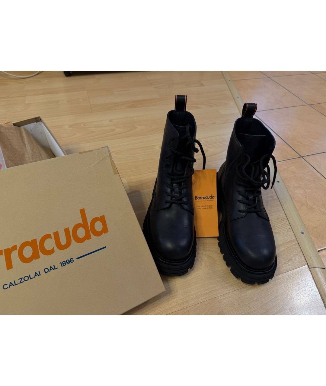 BARRACUDA Черные кожаные высокие ботинки, фото 3