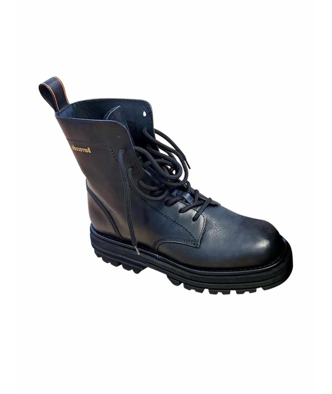 BARRACUDA Черные кожаные высокие ботинки, фото 1