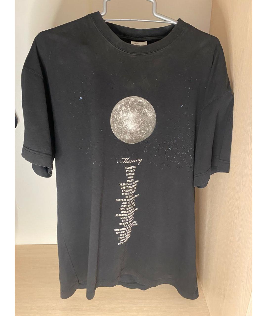 VETEMENTS Черная хлопковая футболка, фото 6