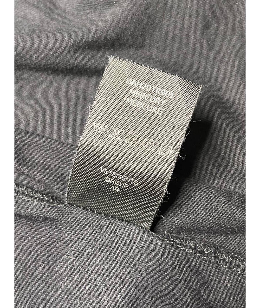 VETEMENTS Черная хлопковая футболка, фото 8