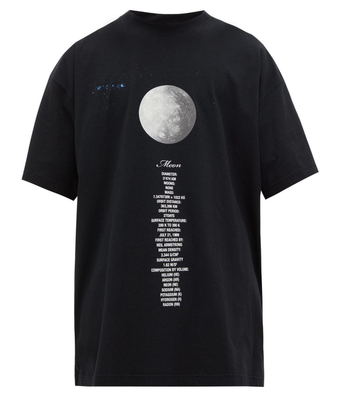 VETEMENTS Черная хлопковая футболка, фото 1