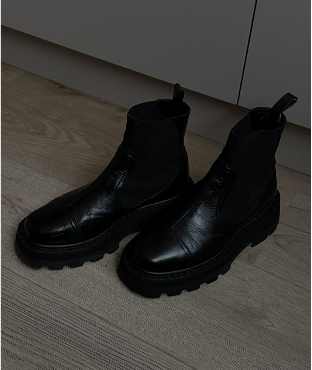 JIMMY CHOO Черные кожаные ботинки, фото 5