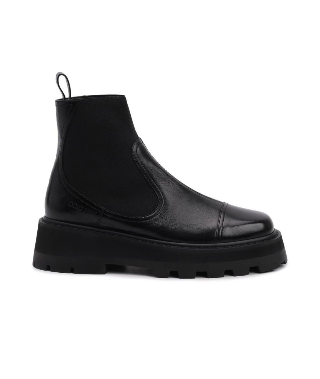 JIMMY CHOO Черные кожаные ботинки, фото 1