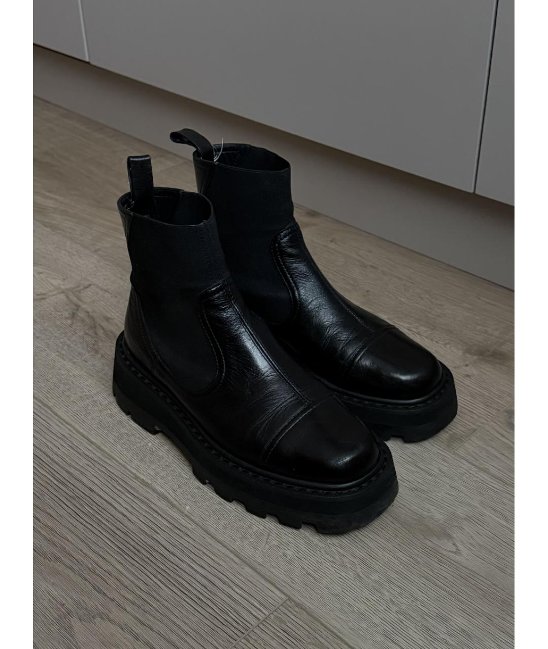 JIMMY CHOO Черные кожаные ботинки, фото 3