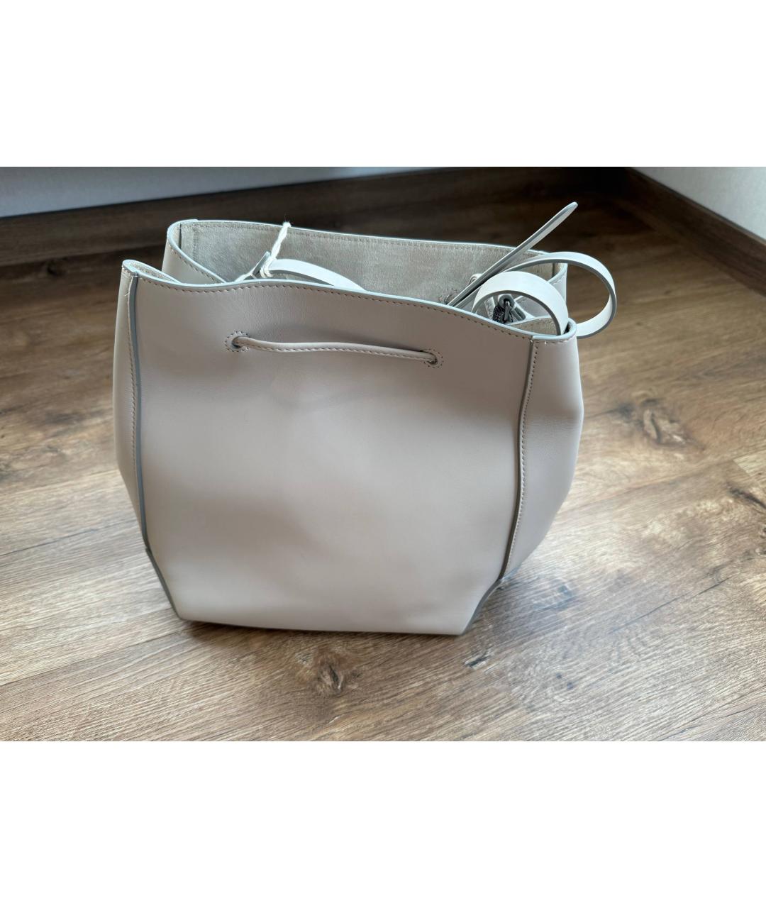 BRUNELLO CUCINELLI Серая кожаная сумка через плечо, фото 4