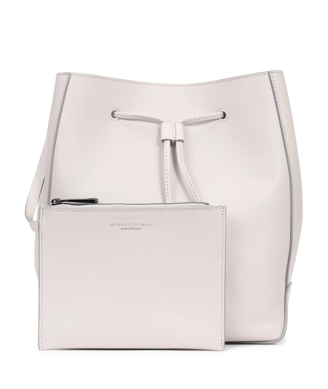 BRUNELLO CUCINELLI Серая кожаная сумка через плечо, фото 1