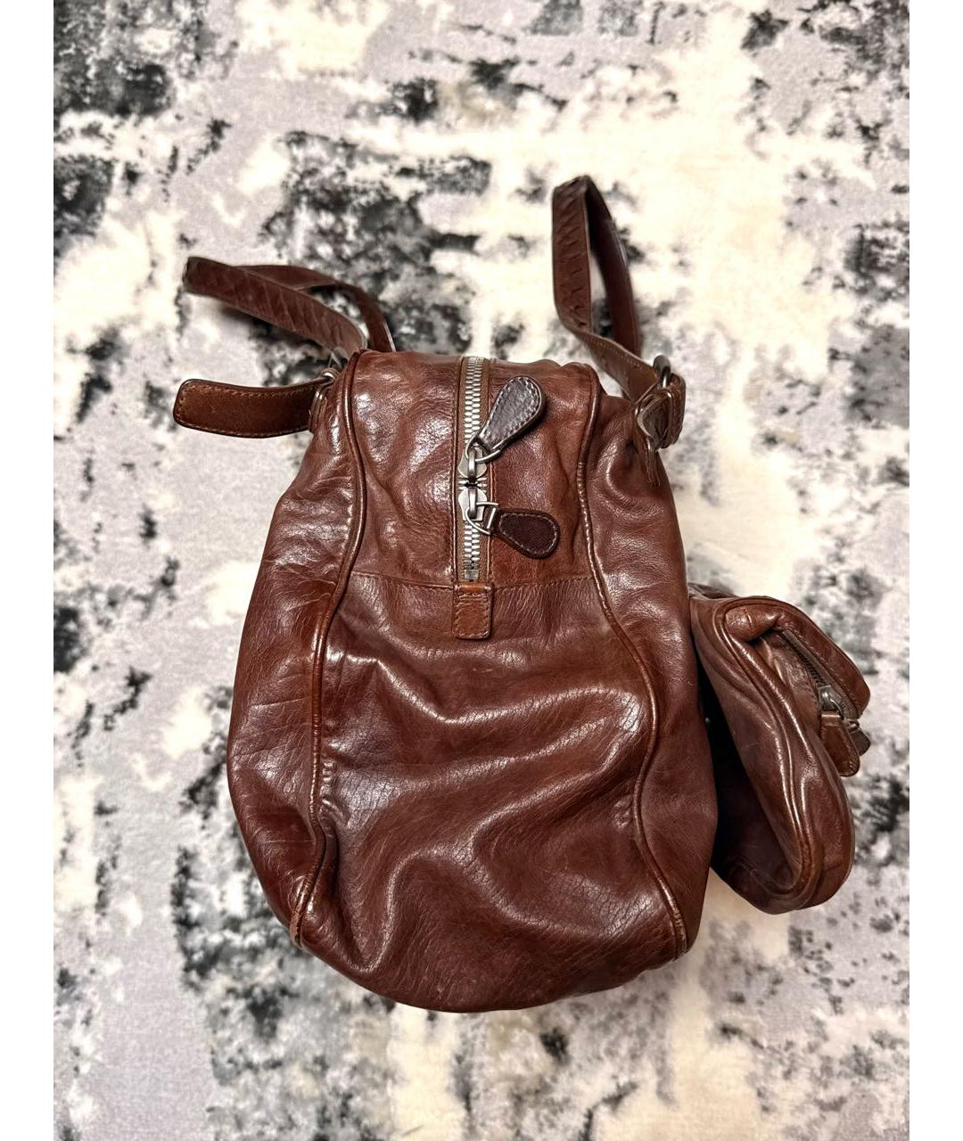 BOTTEGA VENETA Коричневая кожаная дорожная/спортивная сумка, фото 3