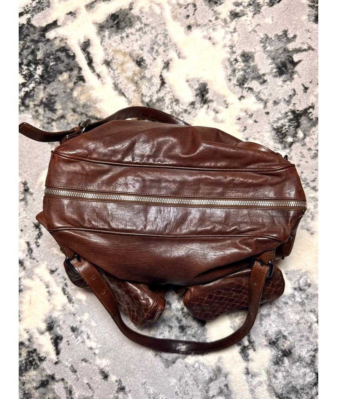 BOTTEGA VENETA Коричневая кожаная дорожная/спортивная сумка, фото 2