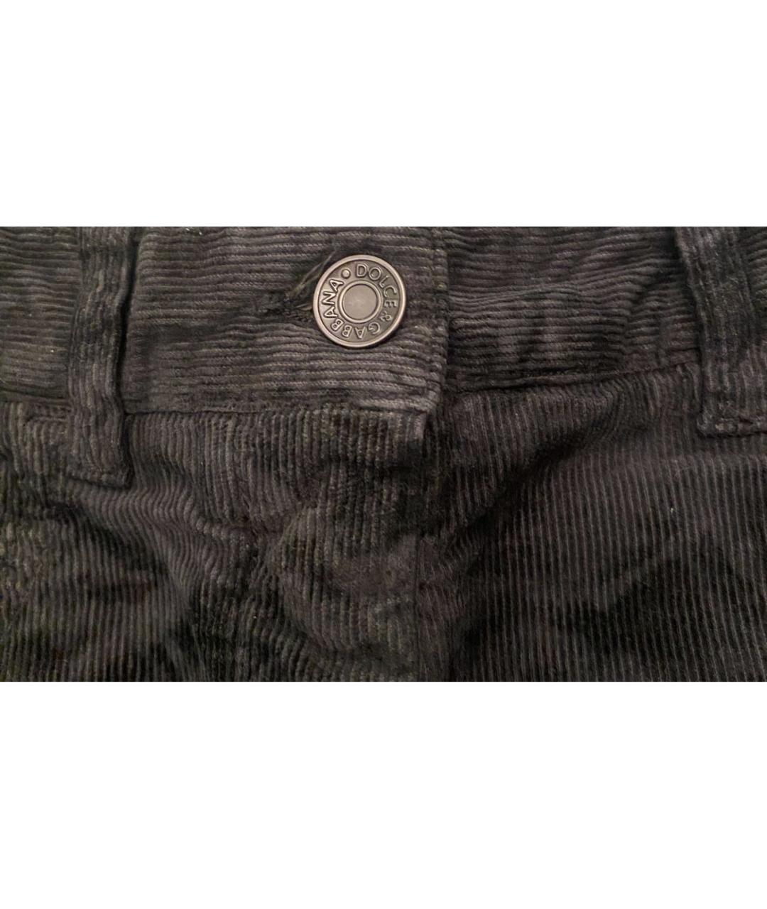 DOLCE&GABBANA Черная хлопко-эластановая юбка мини, фото 3