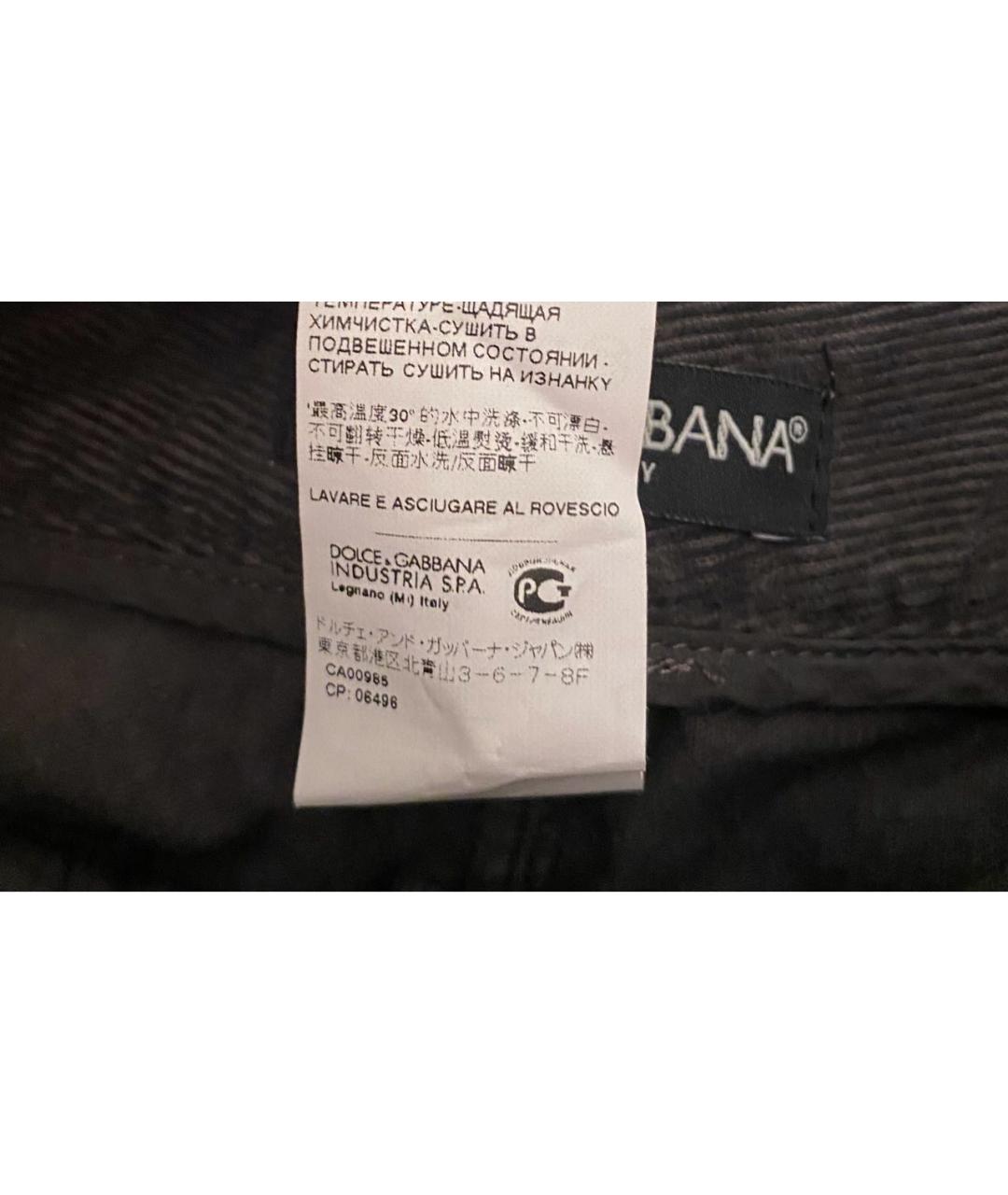 DOLCE&GABBANA Черная хлопко-эластановая юбка мини, фото 6