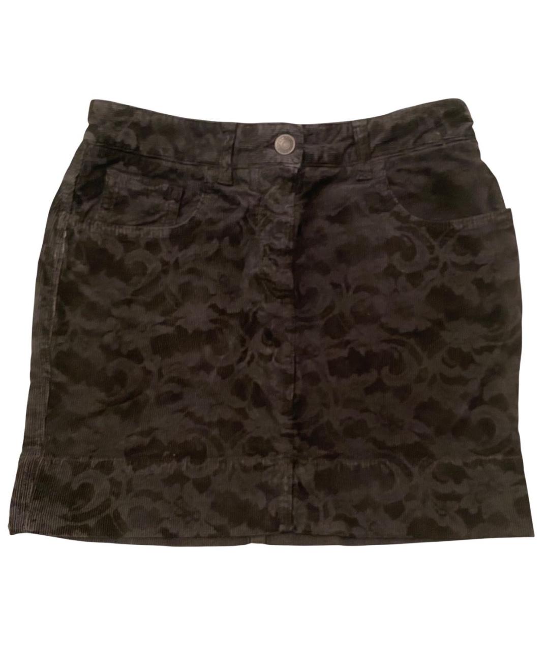 DOLCE&GABBANA Черная хлопко-эластановая юбка мини, фото 7