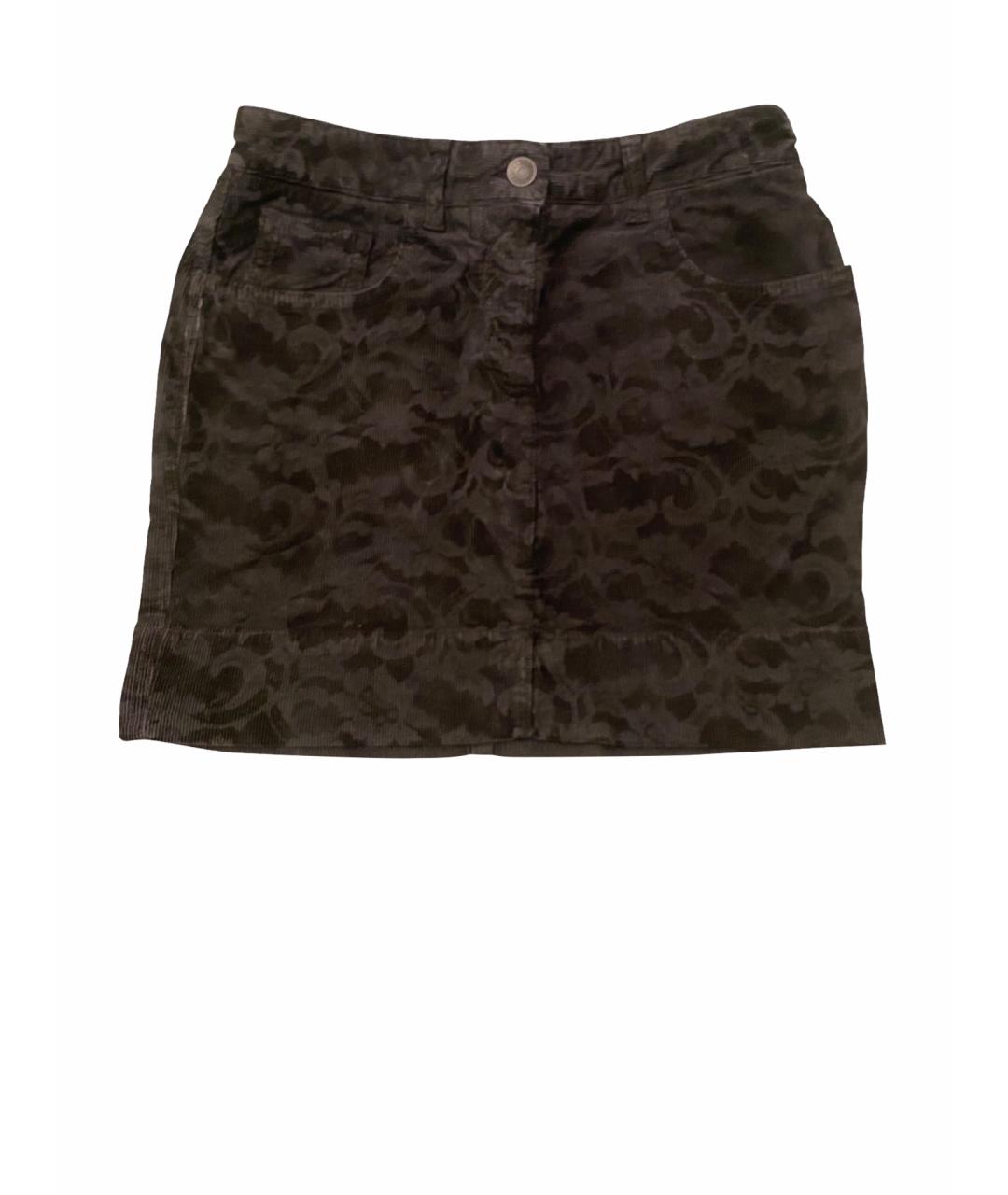 DOLCE&GABBANA Черная хлопко-эластановая юбка мини, фото 1