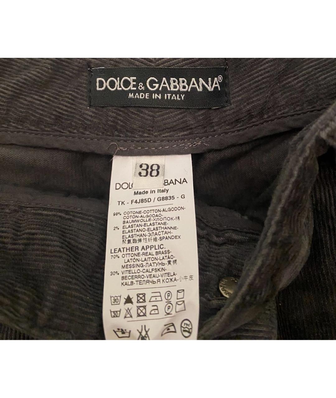 DOLCE&GABBANA Черная хлопко-эластановая юбка мини, фото 5