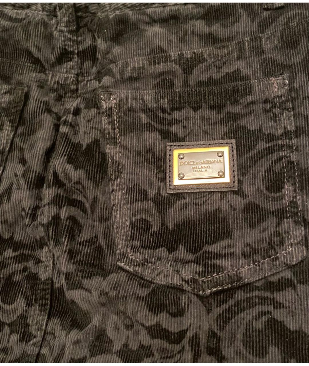 DOLCE&GABBANA Черная хлопко-эластановая юбка мини, фото 4