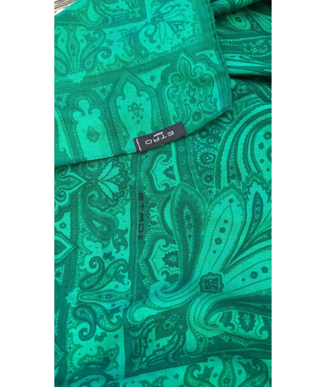 ETRO Зеленый шерстяной платок, фото 6