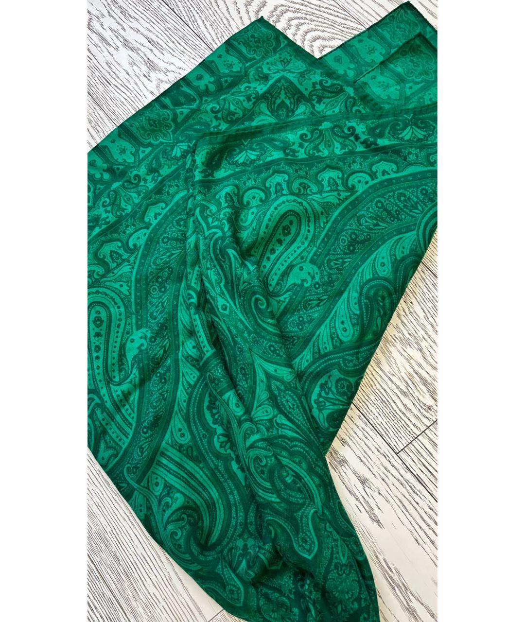 ETRO Зеленый шерстяной платок, фото 5