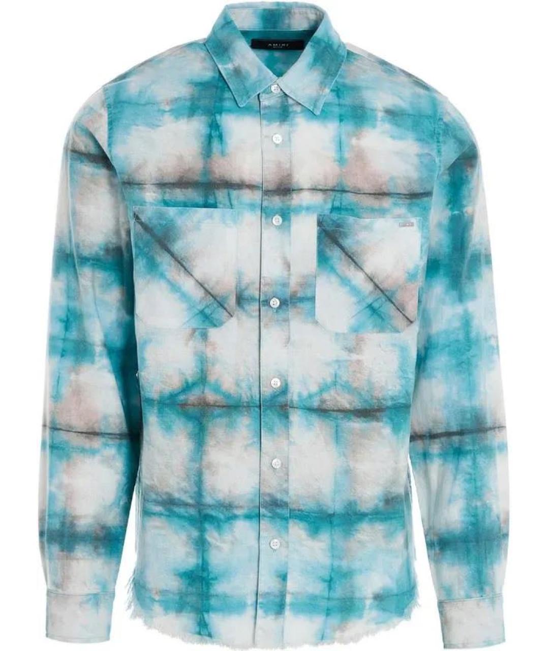 AMIRI Бирюзовая хлопковая кэжуал рубашка, фото 1