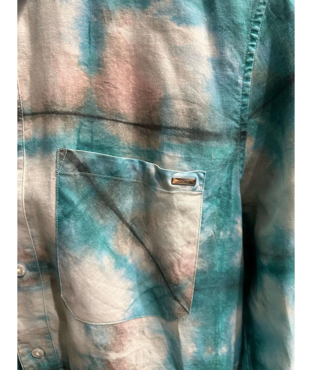 AMIRI Бирюзовая хлопковая кэжуал рубашка, фото 4