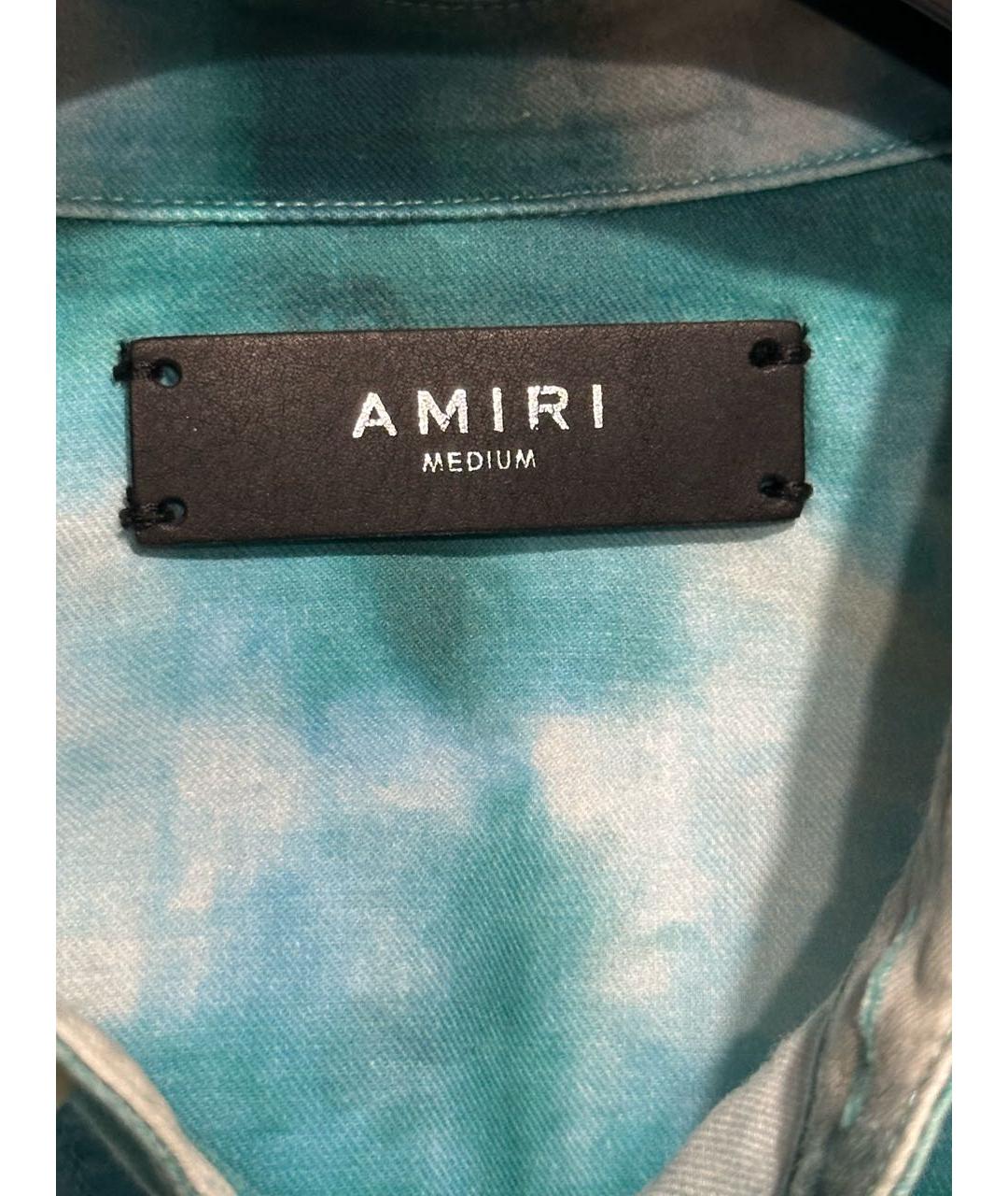 AMIRI Бирюзовая хлопковая кэжуал рубашка, фото 6