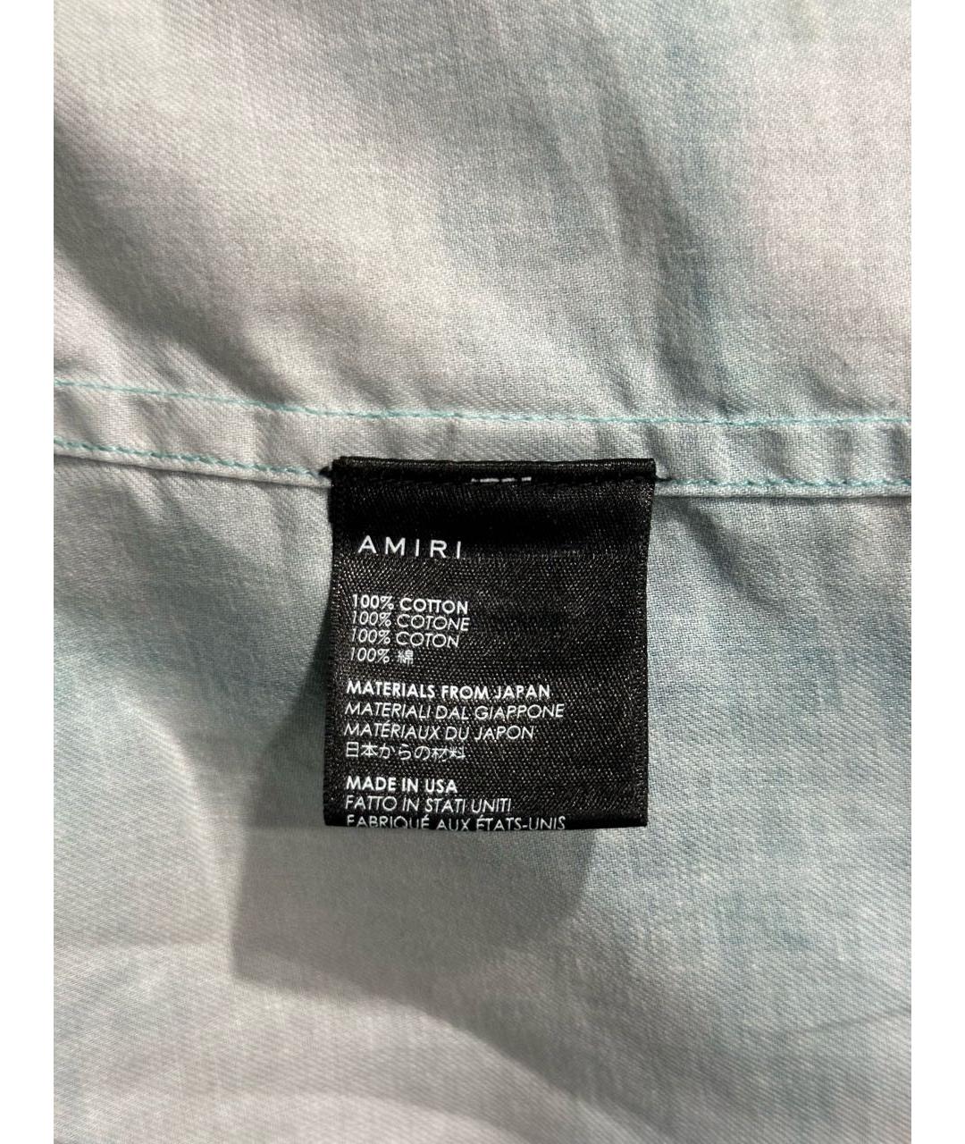 AMIRI Бирюзовая хлопковая кэжуал рубашка, фото 7