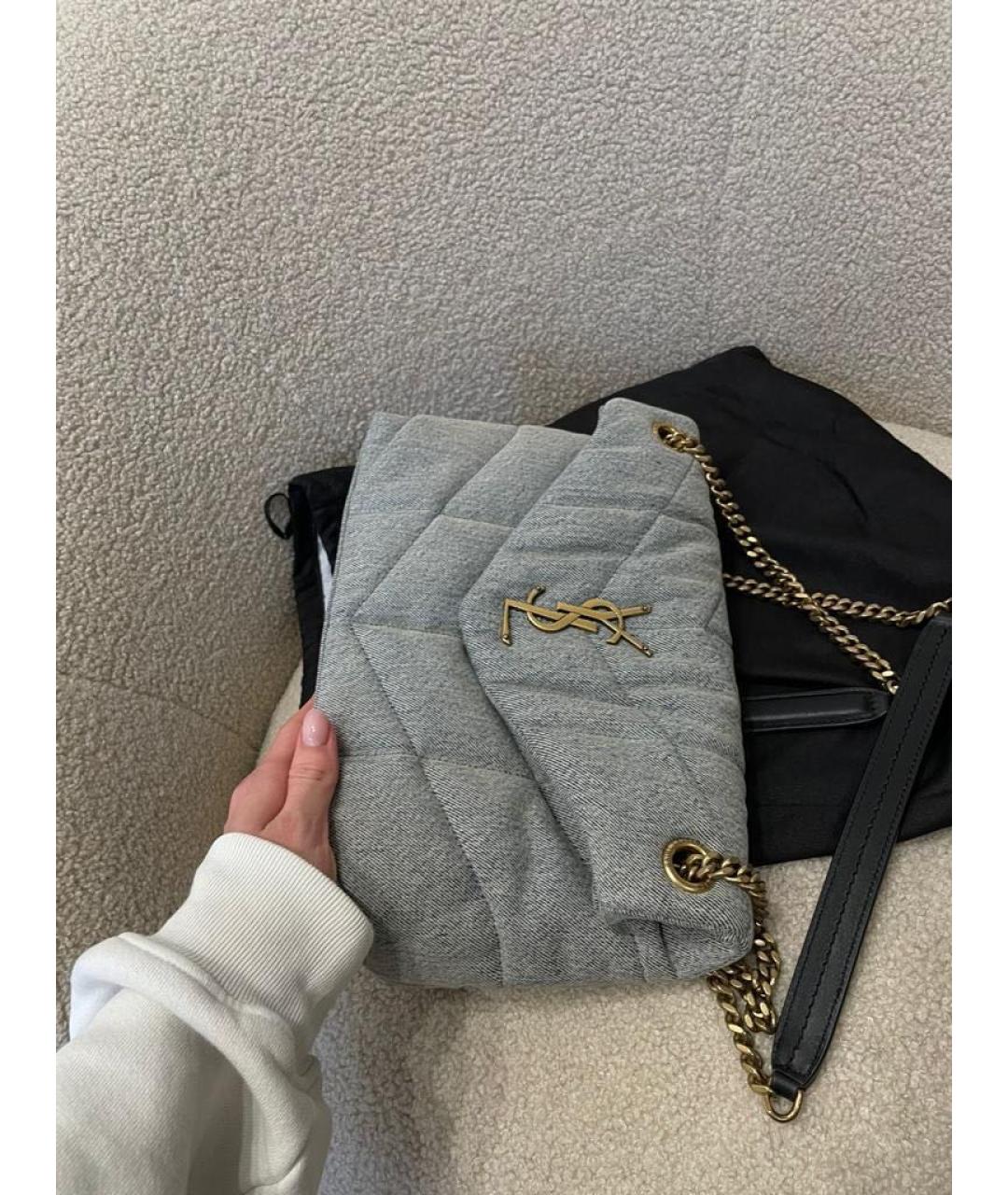 SAINT LAURENT Серая сумка с короткими ручками, фото 2